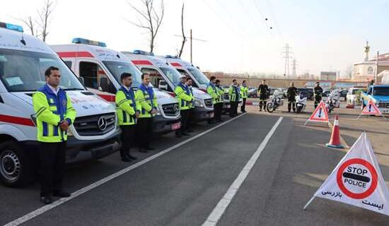 برگزاری رژه طرح امداد زمستانی با حضور اورژانس ۱۱۵ گیلان