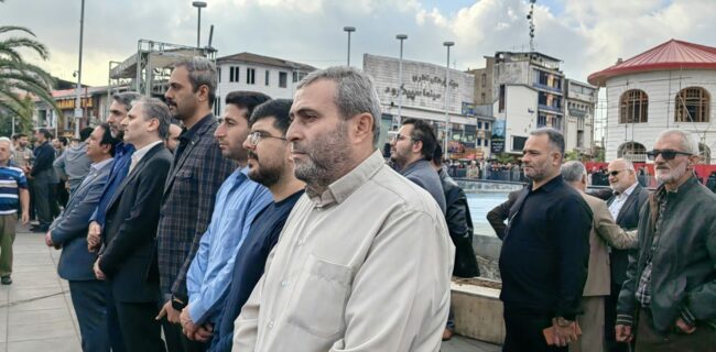 حضور باشکوه کارکنان نوسازی مدارس گیلان در راهپیمایی یوم‌الله ۱۳ آبان