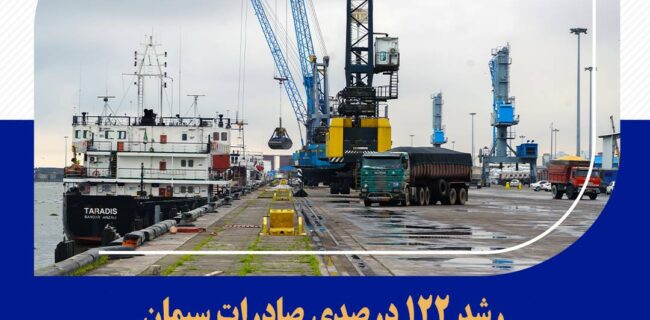 رشد ۱۲۲ درصدی صادرات سیمان